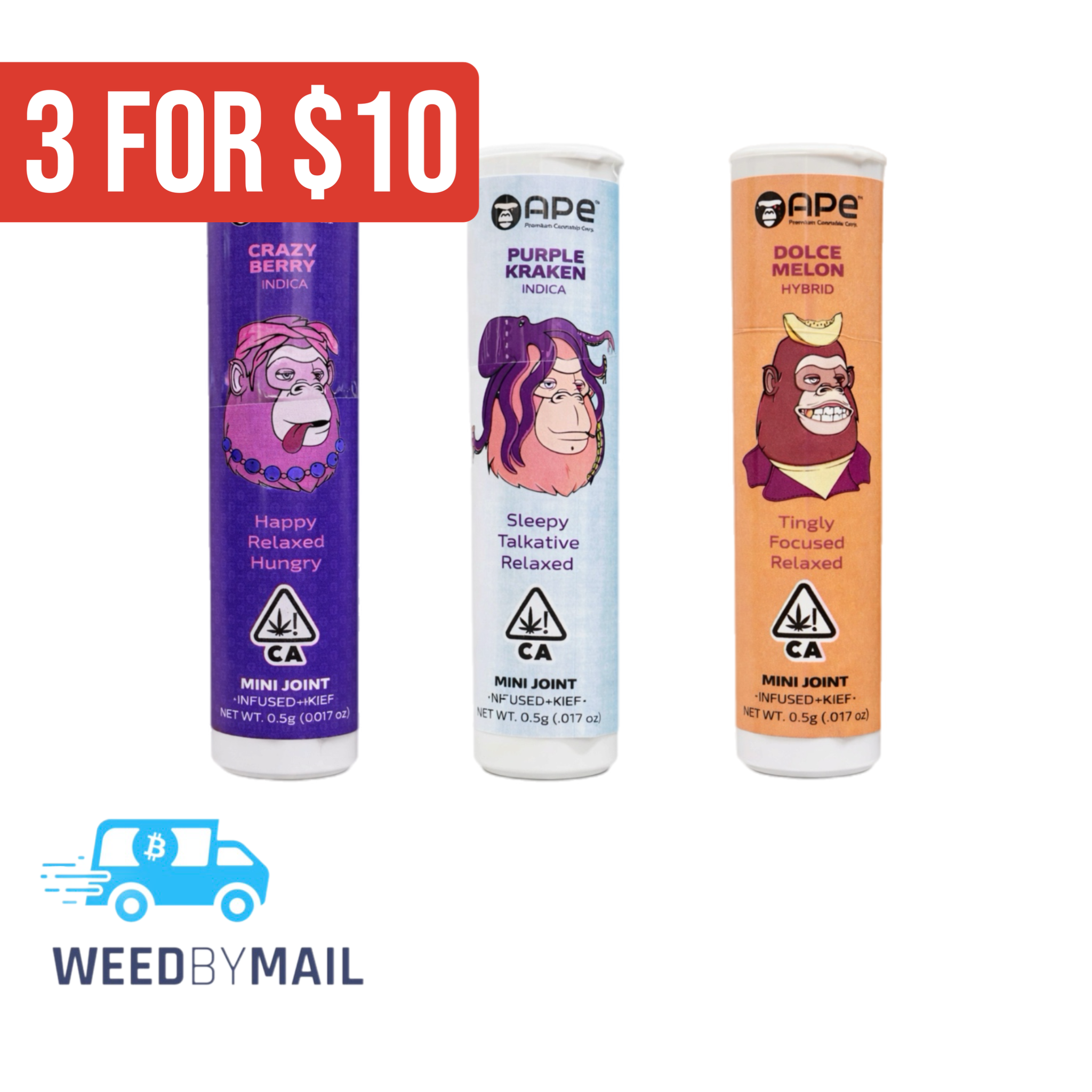 APE – Infused Mini Joint 1pk (.5g) (9 Options)