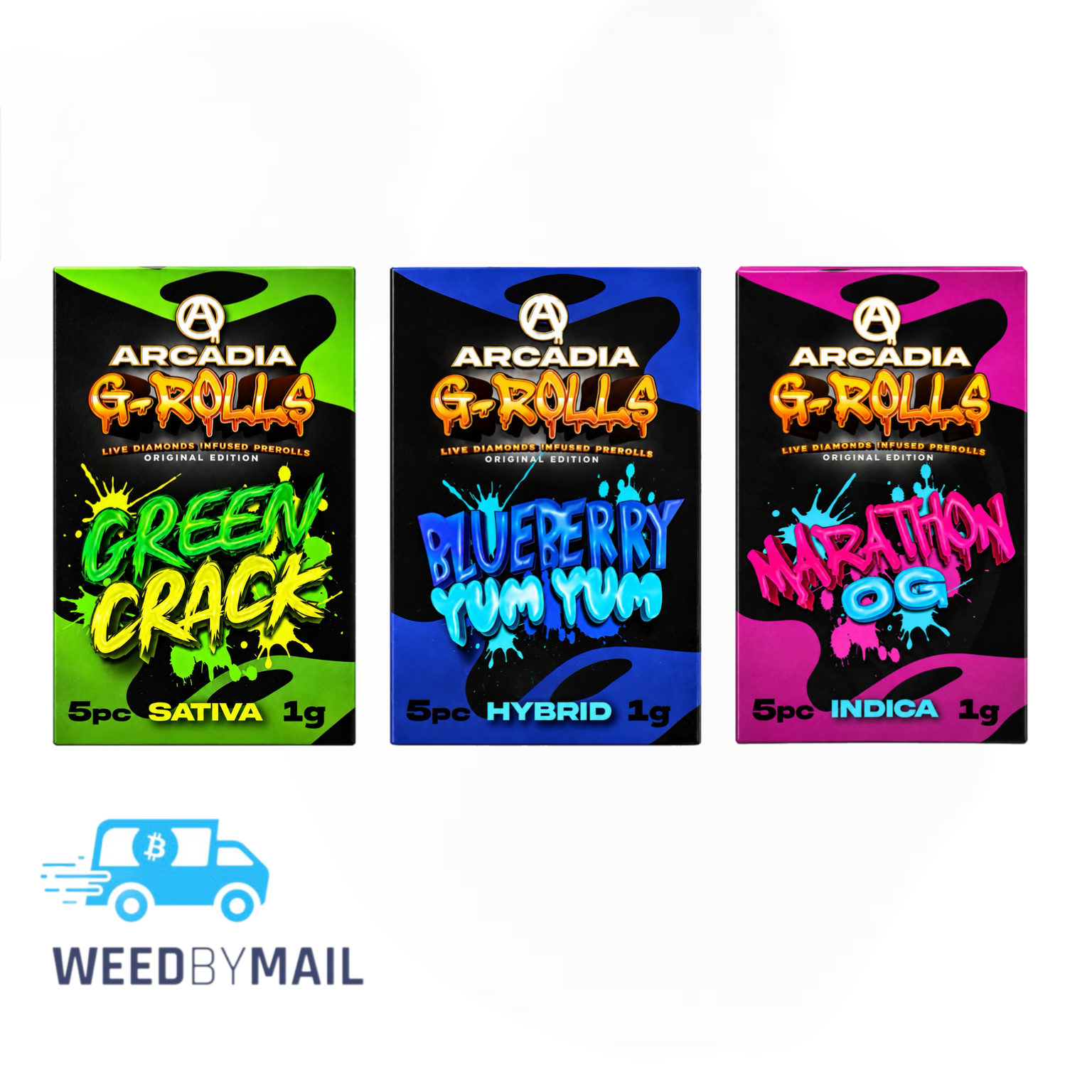 Arcadia - Diamond Infused G-Rolls Joints 5Pk (5G)(10 Options)